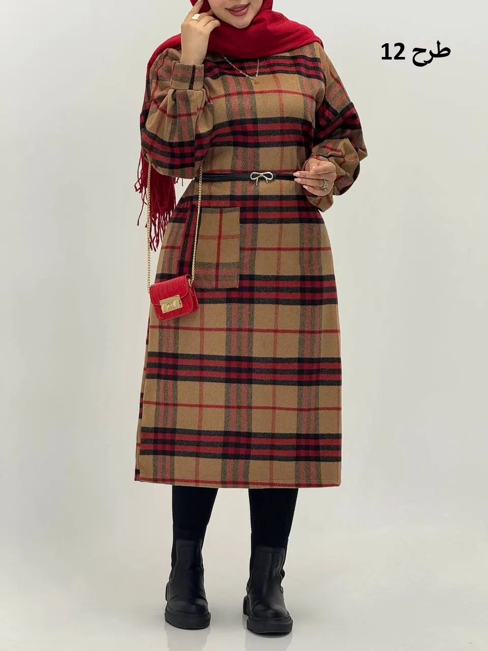 3593-کفتان چهارخونه پشمی